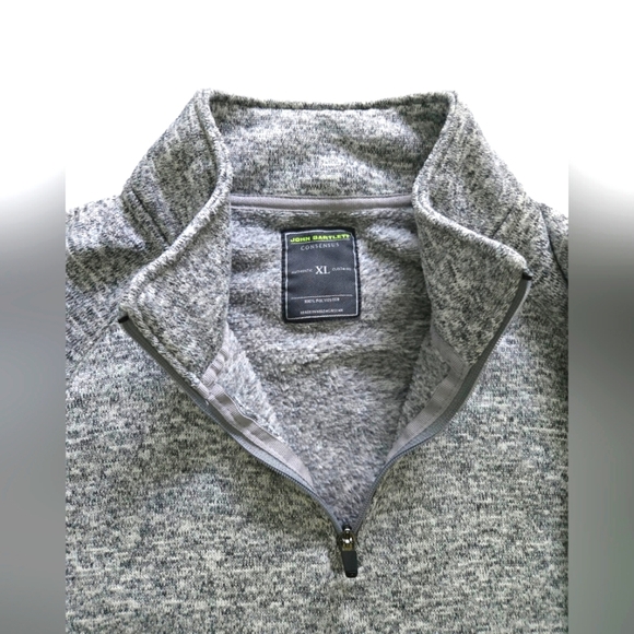 John Bartlett Consensus Gray Brushed 1/4 Zip Fleece Polyester Ize XL - Picture 2 of 4
